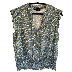 𝅺LAUNDRY by Shelli Segal Los Angeles flower print blouse. Size M